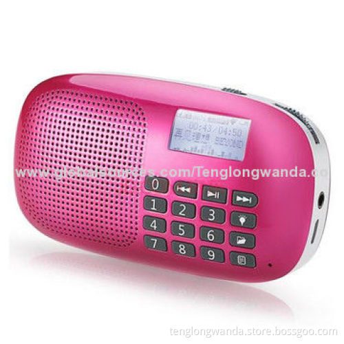 Music Player, Supports Micro SD Card, with FM Radio and LED Lighting